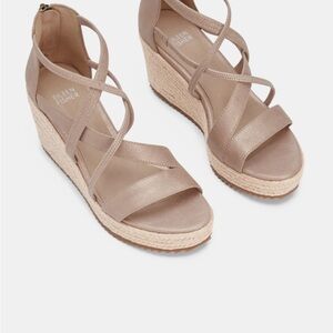 Eileen Fisher Women's Beige Wedge Sandals